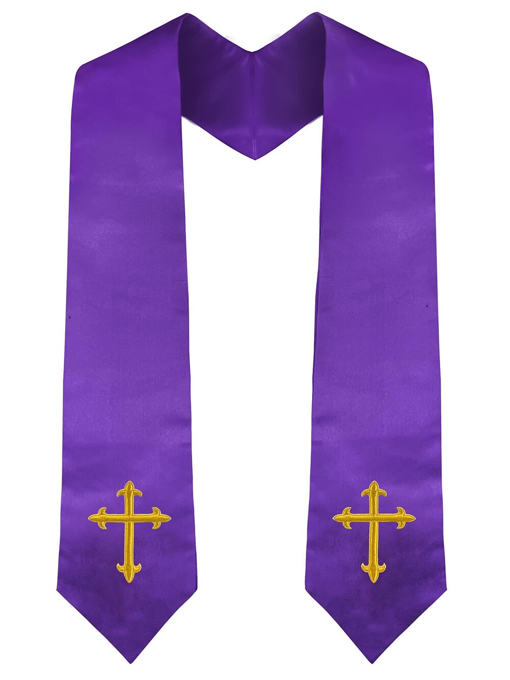 8396 Choir Stole with Cross Embroidery for Church Pastor Costume Clergy